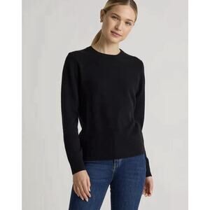 Quince Mongolian Cashmere Crewneck Sweater Black Womens Size Medium Quiet Luxury